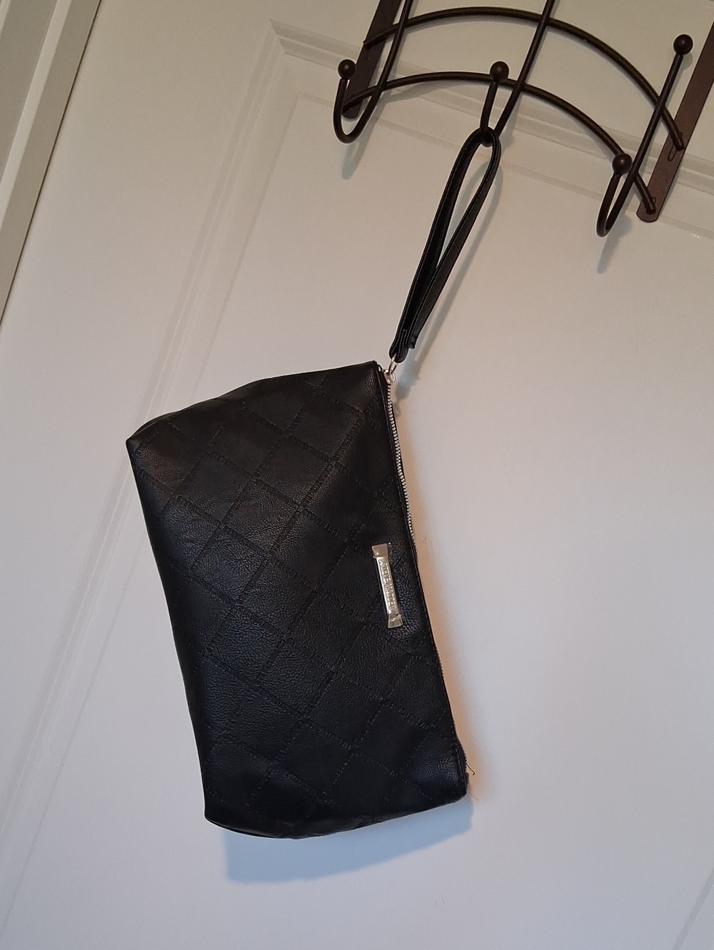 Steve Madden Purse Black Pebbled Faux Leather